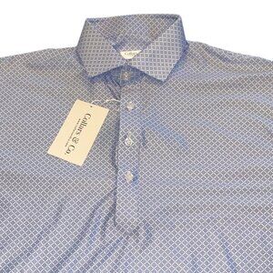 NWT Collars & Co Polo Shirt Med-Relaxed Featherweight Dress Collar Palmetto Blue